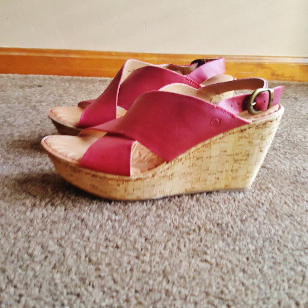 Born platform wedge slipon sandals shoe